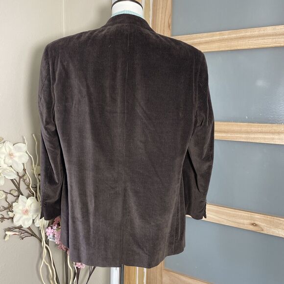 Chaps Ralph Lauren Blazer Mens 44R Brown Corduroy  Sport Coat 2 Button Jacket - Picture 10 of 12